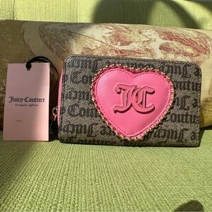 Juicy Couture Pink Heart Logo Wallet